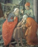 Fra Filippo Lippi Details of St John beids farewell to his parents oil on canvas